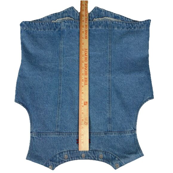 VTG Women L Embroidered Native Denim Vest Sleeveless 80s Western Boho Hippie USA - Picture 10 of 11
